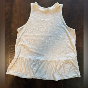 W5 Cream Eyelet Tank Top